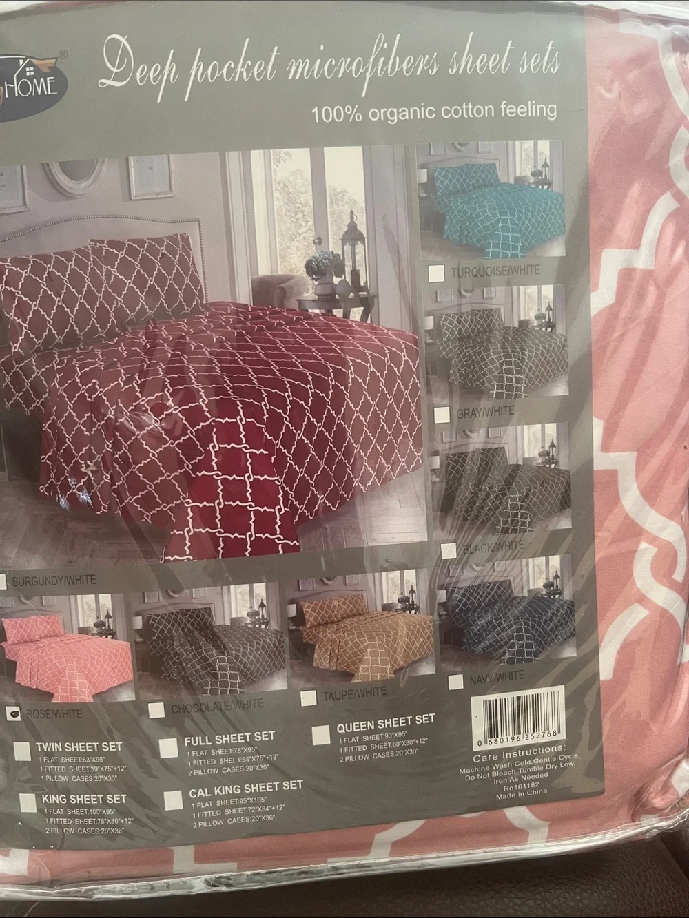 Home Accents Taupe and White Trellis Pattern Decorative Throw